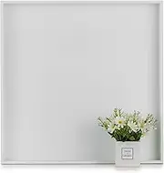 Hanobe Square Large Ottoman Tray: ModernExtra White Serving Decorative Trays with CutoutHandlesfor Living Room Coffee Table Home, 20'' 20“ x 20''