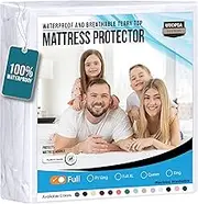 Utopia Bedding Premium Hypoallergenic Waterproof Mattress Protector - Vinyl Free - Breathable Fitted Mattress Cover (Full)