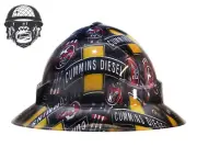 Custom Hydrographic Safety Hard Hat CUMMINS KENWORTH PRO CHOICE WIDE BRIM