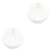 2xPaper Lantern White Handcrafted Paper Lampshade Origami Paper Lamp Ceiling