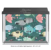 Colorful Fishes Pattern Polyester Fish Tank Glass Backdrop Aquarium Background