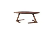 Design Square Modern Wooden Oval Wooden Coffee Table - Dark Walnut