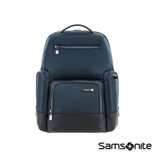 Samsonite新秀麗 筆電後背包/電腦包/雙肩包14吋 Sefton 可擴充商務輕量多功能客製化名牌(藍/迷彩)