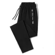 Men's Sweatpants Plus Size Large 6xl Zip Pocket Casual Sport Track Pants Stretch Running Trousers Male Straight Loose Joggers - JA Black 4XL
