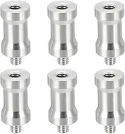 uxcell Camera Spigot Screws Converter 1/4" Female to M6 Male, 6 Pack Tripod Screw Adapter Spigot Stud for Light Stand Hot Shoe Cold Shoe Adapter Ball Head Flash, Silver