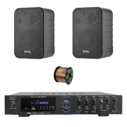 Pyle PDA8BU 5.1 Channel Home Audio Bluetooth Receiver, 2x 4" 30W Speakers, Wire