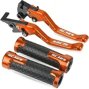 Handlebar Kits CNC Motorcycle Accessories Brake Clutch Levers Handlebar Hand Grips Ends Fit for KT-MS RC125 RC 125 2011 2012 2013 2014 2015 2016 2017 (Color : Orange)