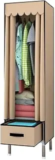 Cloth Wardrobe Clothes Closet, Portable Closet Wardrobe Storage Closet Standing Closet Fabric Cabinet Portable Wardrobe,Khaki_39x45x165cm