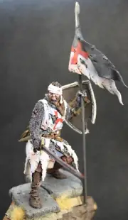 ⭐Action Figure Knight of the Templar Order scale 1/24 75 mm Figures Tin.Painted⭐