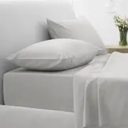 Sheridan 500TC Sateen Fitted Sheet in Silver Size: King 50cm Cotton