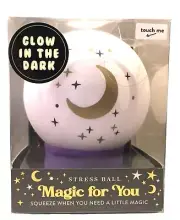 CRYSTAL BALL Glow in the Dark DE-Stress Reliever 5" White Purple Foam Halloween