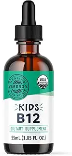 Vimergy Kids Organic Liquid B12 – Promotes Physical Development & Cognitive Function* – Fast-Absorbing Immune Support* – USDA Organic, Vegan, Non-GMO – 55 mL