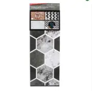 3 Octagon￼ Tile Foil Backsplash Kitchen Wall Art Decal 17.7" x 29.5"Peel Stick