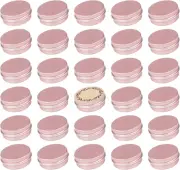 0.5 oz Screw Top Aluminum Tin Jar with Screw Lid and Blank Labels Rose Gold -...