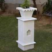Marble Tulsi Pot, White Marble