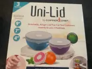 As Seen on TV Uni-Lid by Copper Chef 3 piece 9" 7" 4" round lids