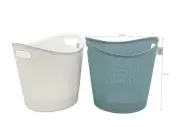 BULK 8 PLASTIC SCOOP STORAGE BASKET W HANDLE 2 ASSORT HOLDER FRUIT 39X37CM