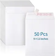 50 Pack Catalog Envelopes Self Seal, 9 x 12 Inches Catalog Mailing Envelopes,White Manila Envelopes for Mailing, Organize, Storage, Home, Office