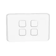 Clipsal Iconic 3044HA-VW - Switch 4 Gang Horizontal 10Amp - Vivid White