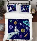 3D Planet Spaceman Illustration Quilt Cover Set Bedding Sets Pillowcases Queen 6