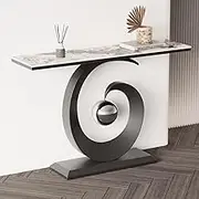 HOLGVE Console Table, Rock Board Sofa Table, Contemporary Accent Entryway Table, Against The Wall Hallway Table, Behind Couch Table, Foyer Table for Entrance, Living Room(Black-B,39.3inch/100cm)