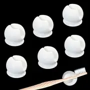 NA 6-Piece White Toothbrush Holder with Suction Cup, Wall-Mounted Toothbrush Holder, Multi-Function Wall Storage Hook for Dorm Bathrooms and Shower