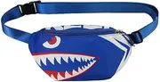 [Generic] Fanny Pack for Kids Girls and Boys Waist Bag, Kids Belt Bag with Adjustable Belt for Sport Running Camping Trip Holiday Festival Party, 3-11 Years (Blue Shark, 4.7 * 9.4 * 2.8 Inch)