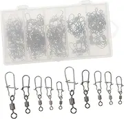 1Set Snap Swivel Connector Durable Fishing Tackle with Strong Pulling Force for Bass Fishing and Lure Baiting Convenient Storage Box