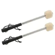 2 Pcs 12.5inch Bass Steel Drum Mallets,wool Felt Drum Sticks With Stainless Steel Handle, Anti- Wool Drum Mallets-hy As shown