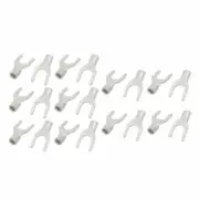A● 20Pcs AWG16-14U Shape SNB2-5SNon-Insulated Spade Wire Crimp TerminalConnector