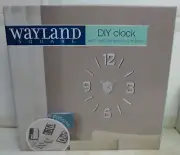 Wayland Square DIY Analog Adhesive Clock Silver 455598 - NEW