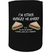 Alcohol Stubby Holder - I'M Hungry Horny - Funny Novelty Birthday Gift Joke Beer Can Bottle
