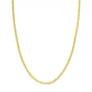 4.5MM ROUND WHEAT SPIGA FRANCO CHAIN NECKLACE REAL 10K YELLOW GOLD