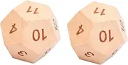 NAMOARLY 2pcs Beech Sided Wooden Dice Educational Plaything Game Props for Parties and Fun Learning Activities