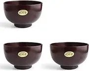 J-Kitchens Miso Soup Bowl, Wooden, Kishu Lacquer, Shirahama, Set of 3, 5.1 x 3.1 inches (13 x 8 cm)