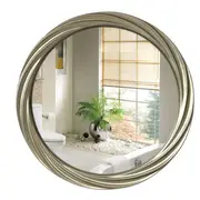 Best World 80cmx80cm Silver Luxury Antique Overlying Circle Mirror