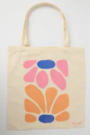 Multi Abstract Tote Bag Printed Cool Flowers