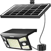 intelamp Outdoor Solar Light, Three Modes, 180° Dual Motion Sensor Solar Light with Independent Solar Panel, Solar Flood Light for Yard, Garage, Garden