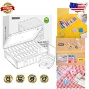 Stackable Craft Storage Box with 90 Small Containers and Labels - BPA Free
