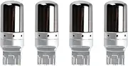 Mellisso 4Pcs Chrome 7440 T20 144SMD Amber Canbus Error Free LED Lamp Bulb Turn Signal Light