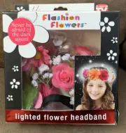 AS SEEN ON TV FLASHION FLOWERS LIGHTED HEADBAND PINK MIA 3-SETTINGS SUPER CUTE!!