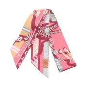 RARE HERMES Twilly Fantaisie d Etriers HERMES Silk Scarf Silk Used Ladies
