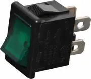 DPST Green Illuminated Mini Rocker Switch