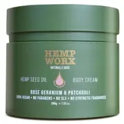 Hemp Worx Rose Geranium & Patchouli Body Moisturising Cream 200g