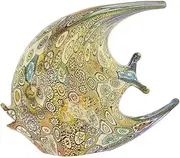 Glass Of Venice Murano Glass Golden Quilt Millefiori Fish