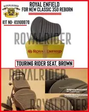 Royal Enfield " Touring Rider Seat, Brown " For New Classic 350 Reborn