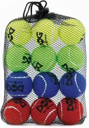 Dog Tennis Balls 12Pk 2 Durable Non-Toxic W/Mesh Bag Multi-Color Fetch Toys