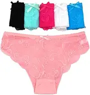 [Generic] 24 X Womens Cotton Lace Boyfront Bikini Briefs - Undies Coloured Underwear Jocks M Multicoloured