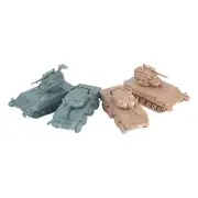 4 Pieces 1:144 Scale Miniature 4D Tank Model Reconnaissance Vehicles Chariot