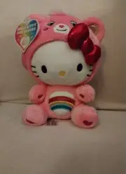Care Bears Hello Kitty Dressed As Cheer Bear 9" Fun-Size Plush With Tags